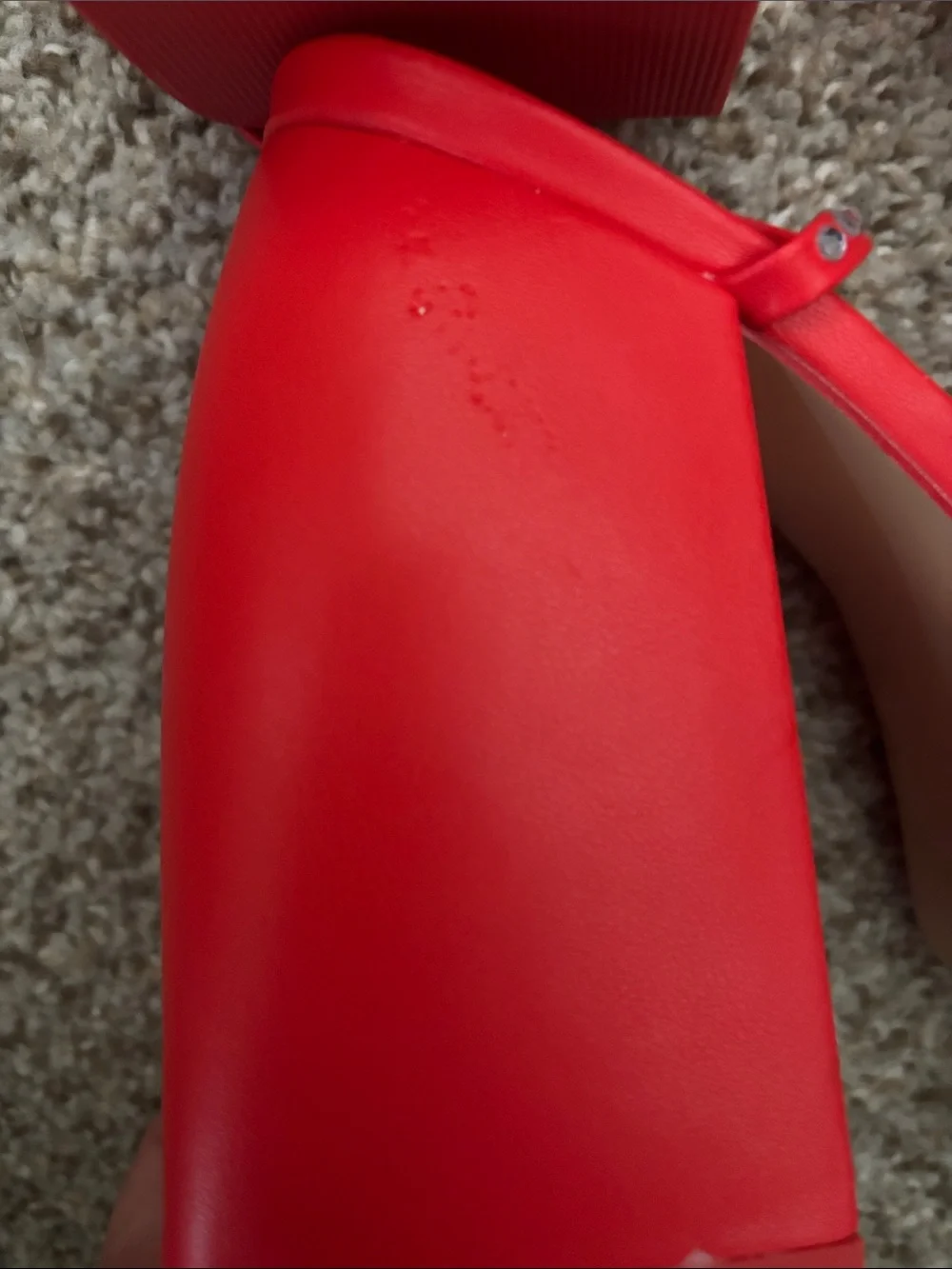 Public Desire Red Rhinestone Chunky Platform Heels